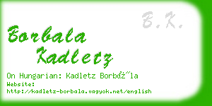 borbala kadletz business card